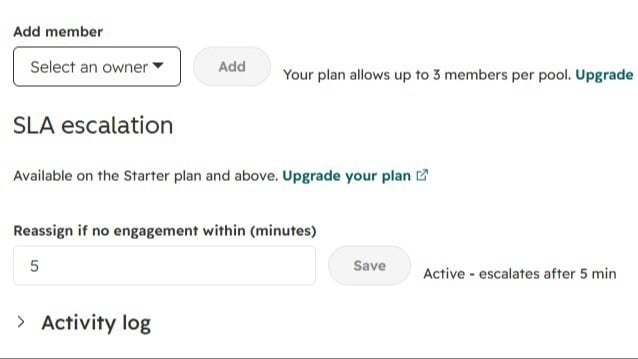 SLA escalation response window setting